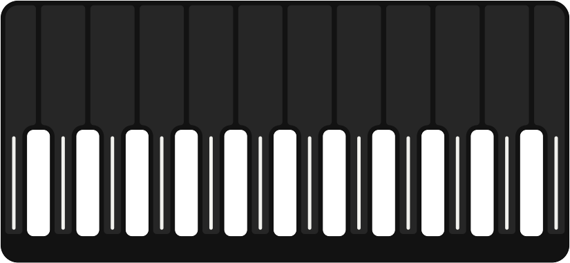 Rendering of the Framed Strings harp plate: twelve long strings held at both ends by a rail, with slots cut through the board between them
